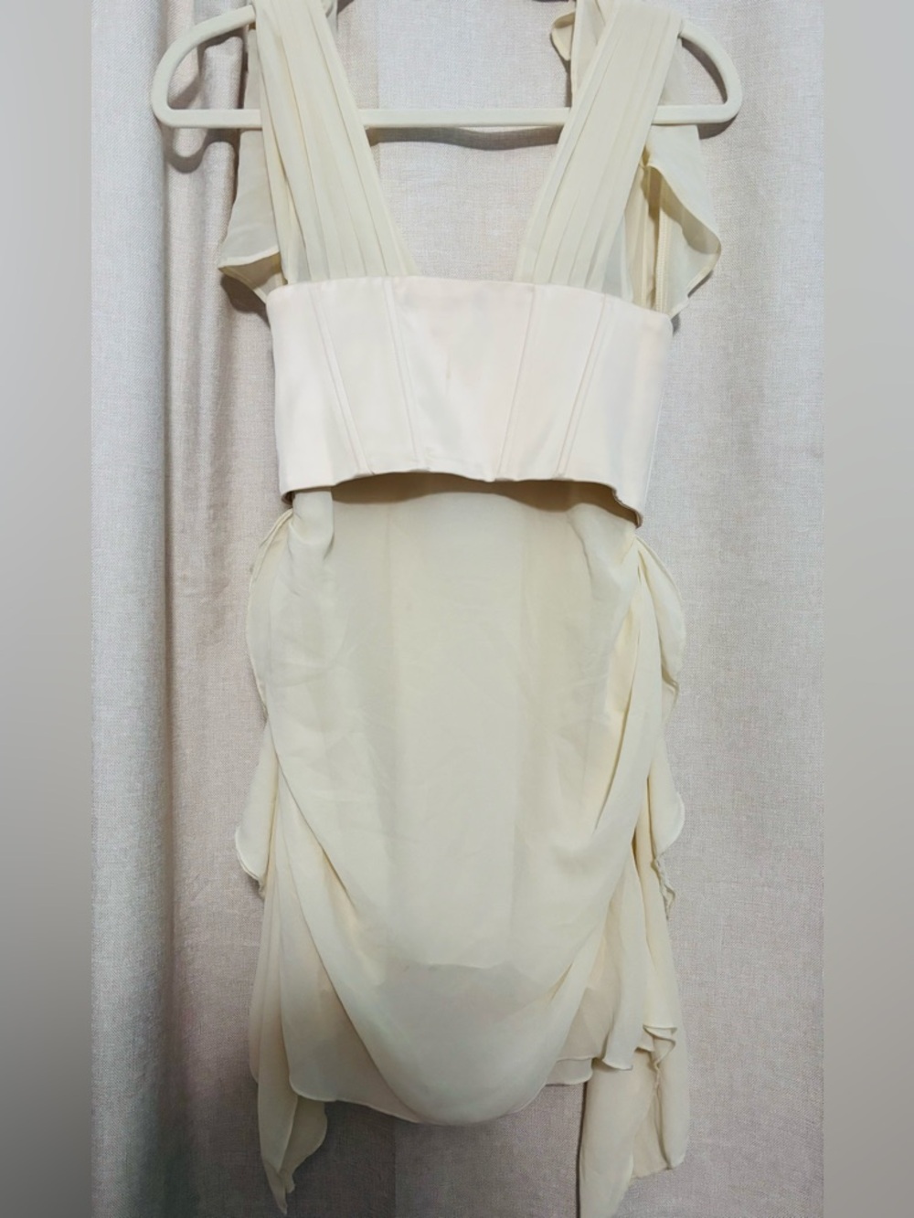 Oh Polly Cream Corset Detail Mini Dress - Picture 3 of 6